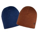 Buff Lightweight Merino Wool Reversible Hat Beanie für Kinder, cobalt/cinnamon