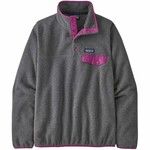 Patagonia Women's Lightweight Synch Snap-T Fleecepullover, S, nickel w/amaranth pink