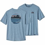 Patagonia Cap Cool Daily Graphic Shirt T-Shirt, S, skyline stencil/steam blue x-dye