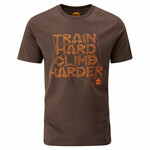 Moon Climbing Train Hard T-Shirt, M, dark brown