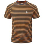 Moon Climbing Striped T-Shirt, L, charcoal/orange