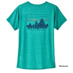Patagonia Women’s Cap Cool Daily Graphic T-Shirt, S, '73 skyline / subtidal blue x-dye