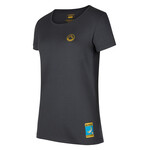 La Sportiva Women’s Climbing on the Moon T-Shirt, S, carbon/giallo