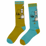 E9 Odd Moka Socken, blau/gelb, Größe 37-41