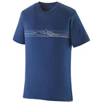 Patagonia Cap Cool Merino Blend Graphic Shirt T-Shirt, S, strata stripe: clement blue