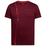 La Sportiva Route T-Shirt, S, redwood/mountain red
