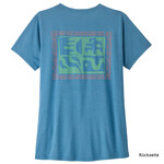 Patagonia Women's Cap Cool Daily Shirt Mother Rays T-Shirt, S, shore blue - light shore blue x-dye