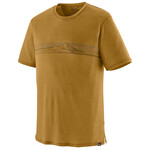Patagonia Cap Cool Merino Blend Graphic Shirt T-Shirt, S, strata stripe: bobcat brown