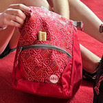 Moon Climbing Bouldering Chalk Bag, retro outline red