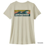 Patagonia Women's Cap Cool Daily Shirt Boardshort Logo T-Shirt, S, dyno white