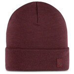 Buff Merino Heavyweight Beanie, solid garnet