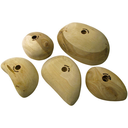 Die Wood Grips sind eine Auswahl von 5 Klettergriffen aus Holz. Lieferung inklusive Befestigungsmaterial