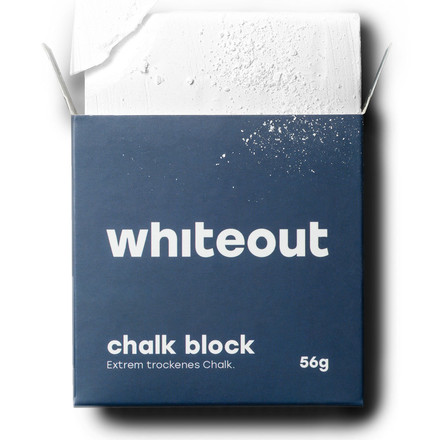 Das extrem trockene Chalk von Whiteout ohne Zusatz von Trocknungsmitteln auch als Chalk Block