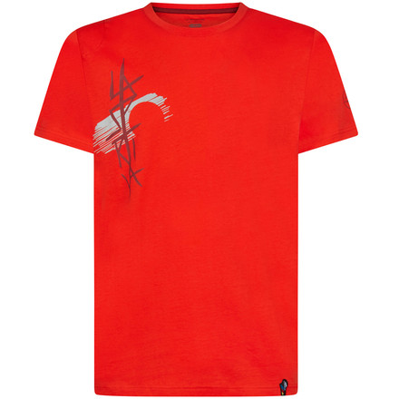 Das Sol T-Shirt besteht aus reiner Biobaumwolle und kommt passend zu den Olympischen Spielen in Tokyo mit einem japanisch inspirierten La Sportiva Print daher