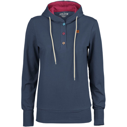 Der E9 Kira ist ein besonders komfortabler Kapuzenpullover aus Bio Baumwolle, recyceltem Polyester und Hanffasern mit einem bequemen Schnitt sowohl zum Klettern als auch für die Freizeit