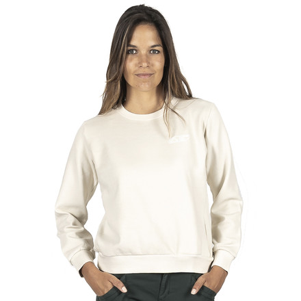 Der Bosson Sweater für Frauen ist ein Top aus Biobaumwolle mit einem zeitlosen urbanen Design und voller Bewegungefreiheit zum Klettern
