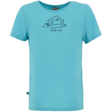 Das Stone Love T-Shirt für Kinder von E9 ist ein echter Hingucker, mit dem du beim Klettern, Toben und auf dem Schulhof gut aussiehst.