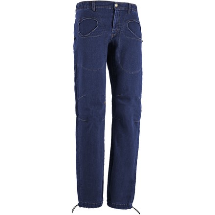Die Rondo Denim von E9 ist die Jeans zum Klettern und Bouldern. Der gleiche Schnitt wie die klassische Rondo kombiniert mit einem robusten Jeansstoff.
