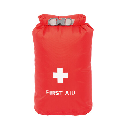 Mit den auffälligen Fold Drybag First Aid Packsäcken von Exped hast du dein Erste-Hilfe Equipment gut geschützt und platzsparend stets griffbereit.