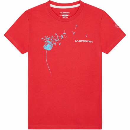 Das Kids Windy von La Sportiva ist ein T-Shirt für Kinder das zum Draußen-sein einlädt. Cooler Pusteblumen-Print auf der Frontseite.