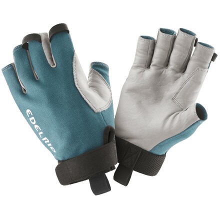 Der Edelrid Work Glove ist ein fingerloser Kletterhandschuh aus robustem Leder, ideal für den Einsatz auf einem Klettersteig, beim Sichern und Abseilen.