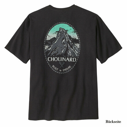 Das nachhaltige Patagonia Chouinard Crest Pocket Responsibili-Tee T-Shirt punktet mit seinem atmungsaktiven Material und seinem XXL-Print auf dem Rücken.