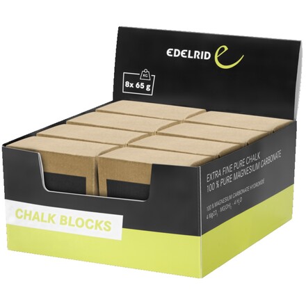Der Edelrid Chalk Block besteht zu 100 Prozent aus hochwertigem Magnesiumcarbonat. So hast du dein Chalk mal fein, mal chunky. So, wie du es magst.
