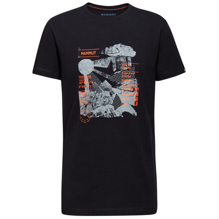 Das Mammut Massone T-Shirt Rocks ist ein bequemes und robustes T-Shirt aus hochwertiger Bio-Baumwolle mit einem stylischen Boulder-Print auf der Brust.