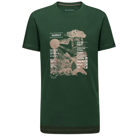 Das Mammut Massone T-Shirt Rocks ist ein bequemes und robustes T-Shirt aus hochwertiger Bio-Baumwolle mit einem stylischen Boulder-Print auf der Brust.