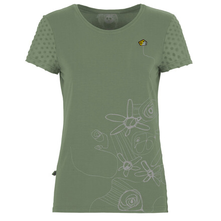 Das Amma ist ein luftiges Boulder-T-Shirt für Frauen aus einem Bambus-Baumwollmix, das sich wunderbar leicht auf der Haut anfühlt.