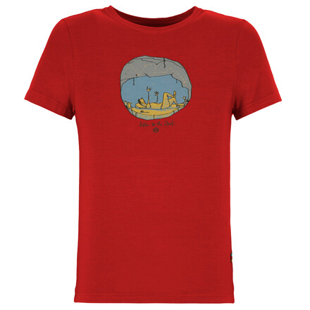 Das B Cave ist ein schickes T-Shirt für Kinder mit coolem Print auf der Vorderseite, das perfekt zum Spielen und Toben ist.