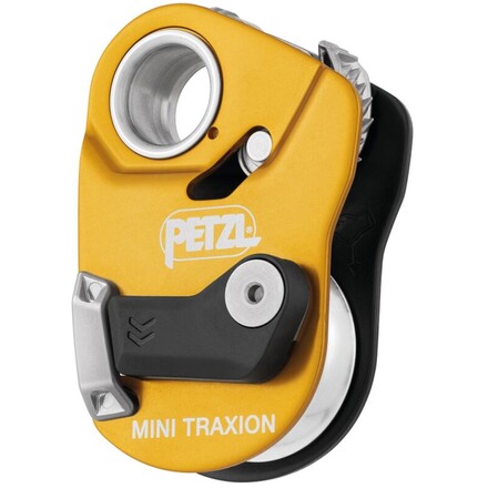 Die Petzl Mini Traxion ist eine kleine und leichte Seilrolle für mittelschwere Lasten. Sie verfügt über ein zuverlässiges verkapseltes Kugellager.