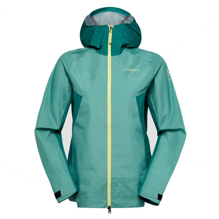 Die La Sportiva Women’s Discover Shell Jacket Hardshelljacke hält dich auch bei starken Regengüssen absolut trocken und ist ideal für alpine Touren.
