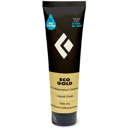 Das Black Diamond Eco Gold Liquid Chalk besteht aus reinem Magnesiumcarbonat, das umweltfreundlich als Nebenprodukt der Entsalzung gewonnen wird.