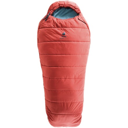 Der mitwachsende Deuter Starlight Kunstfaserschlafsack für Kinder hält deinen abenteuerlustigen Nachwuchs auf seinen ersten Touren herrlich warm.