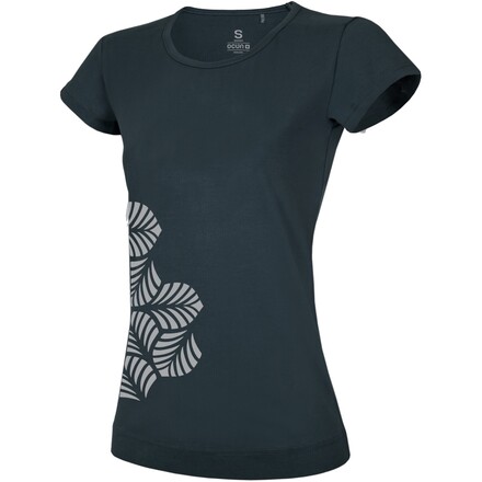 Das Ocun Women's Classic T ist ein Baumwoll-T-Shirt mit Print und hervorragendem Tragekomfort für Komfort und Stil bei jeder Aktivität.