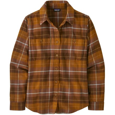  Das stylische Patagonia Women's Fjord Flannel Shirt ist ein Langarmhemd aus Bio-Baumwolle, mit dem du in deiner Freizeit lässig unterwegs bist.