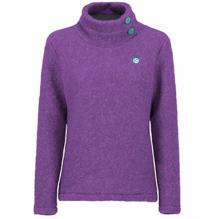 Der E9 Women's Laura ist ein warmer, robuster und kuscheliger Pullover mit hohem Wollanteil und einem Stehkragen mit dekorativen Knöpfen.