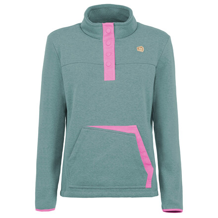 Der E9 Women’s Plin ist ein kuscheliger und sehr robuster Fleecepullover im angesagten Retro-Design- Ein Hingucker am und abseits des Felsens.