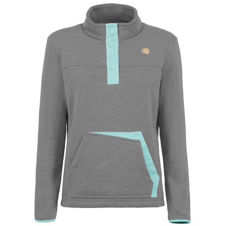 Der E9 Women’s Plin ist ein kuscheliger und sehr robuster Fleecepullover im angesagten Retro-Design- Ein Hingucker am und abseits des Felsens.