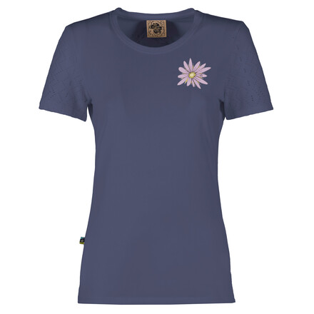 Das E9 Women's Tin T-Shirt überzeugt mit seinem weichen und flexiblen Material und einem femininem Design. Im Klettershop Chalkr online bestellen.