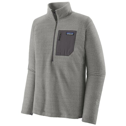 Der leichte und besonders atmungsaktive Patagonia R1 Air Zip Neck Fleecepullover trocknet dank seiner Hohlfasern und der Zickzack-Struktur sehr rasch.