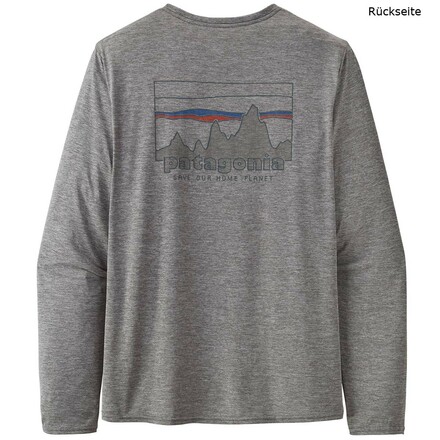 Das Cap Cool Daily Graphic Langarmshirt von Patagonia ist besonders atmungsaktiv, feuchtigkeitsableitend, robust und geruchshemmend