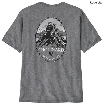 Das nachhaltige Patagonia Chouinard Crest Pocket Responsibili-Tee T-Shirt punktet mit seinem atmungsaktiven Material und seinem XXL-Print auf dem Rücken.