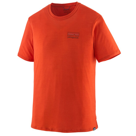 Das Patagonia Cap Cool Merino Blend Graphic Shirt ist ein komfortables T-Shirt mit hohem Merinowollanteil. Atmungsaktiv und feuchtigkeitsableitend! 