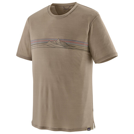 Das Patagonia Cap Cool Merino Blend Graphic Shirt ist ein komfortables T-Shirt mit hohem Merinowollanteil. Atmungsaktiv und feuchtigkeitsableitend! 