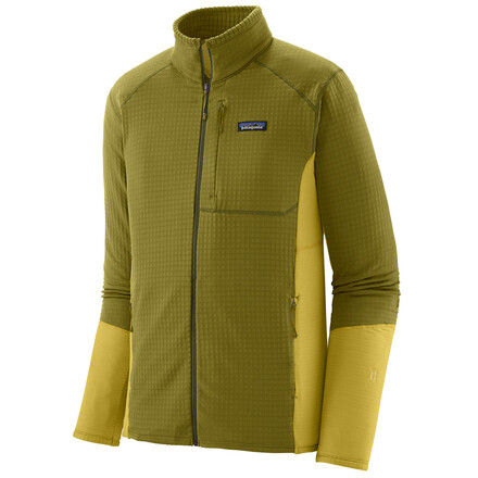 Die strapazierfähige Patagonia R1 Hybrid Jacket ist eine sehr gut durchdachte technische Fleecejacke für viel Bewegungsfreiheit in luftigen Höhen.