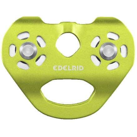  Die Edelrid Warp Doppelseilrolle verfügt über einen hohen Wirkungsgrad und ist vor allem für die Verwendung mit Stahlseilen konzipiert
