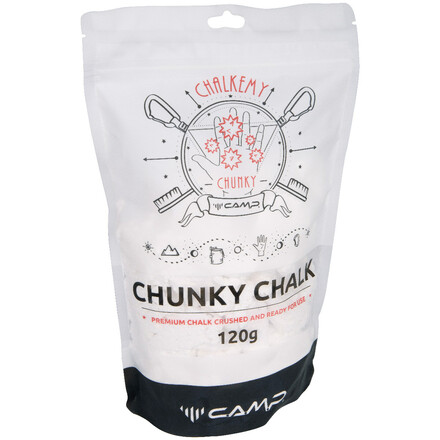 Das Chunky Chalk von Camp ist ideales Magnesia für Freunde der Mehrseillängenkletterer. Bleibt in allen Klettersituationen lange haften.