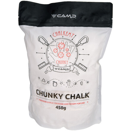 Das Chunky Chalk von Camp ist ideales Magnesia für Freunde der Mehrseillängenkletterer. Bleibt in allen Klettersituationen lange haften.
